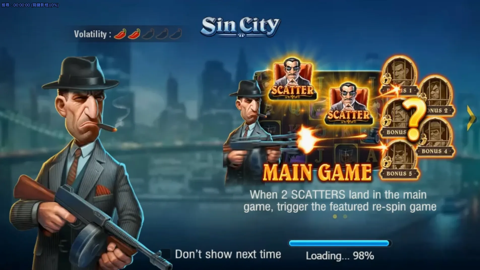 Sin City game interface screenshot 1