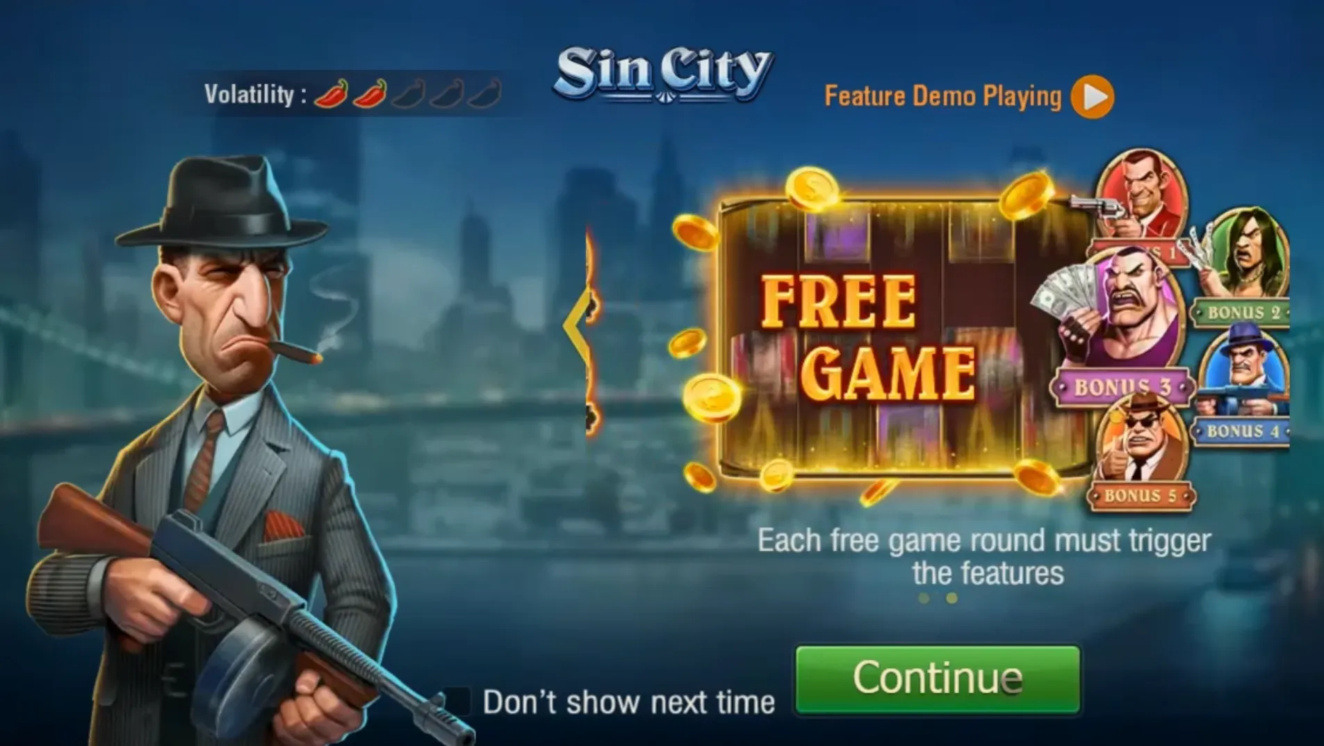 Sin City game interface screenshot 2