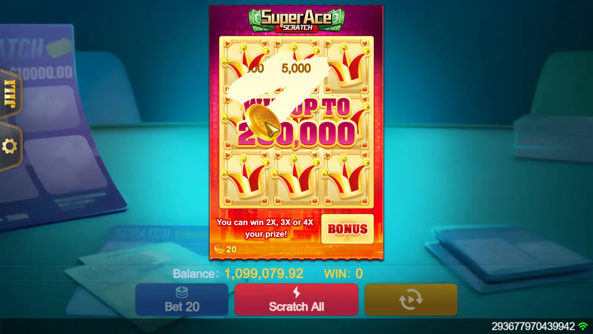 Super Ace Scratch game interface screenshot 4