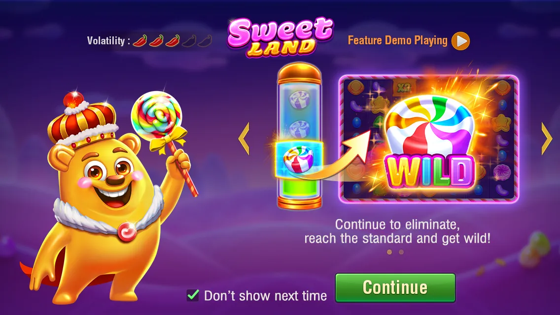 Sweet land game interface screenshot 1