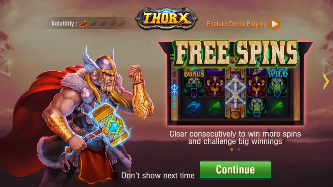 Thor X game interface screenshot 1