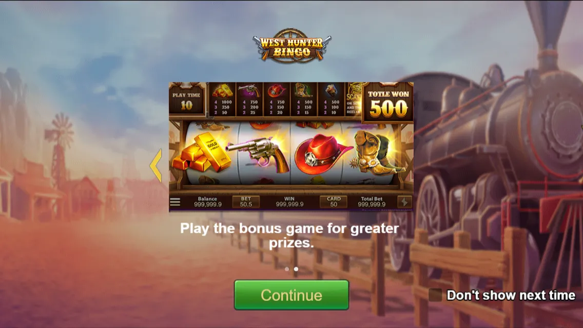 West Hunter Bingo game interface screenshot 2