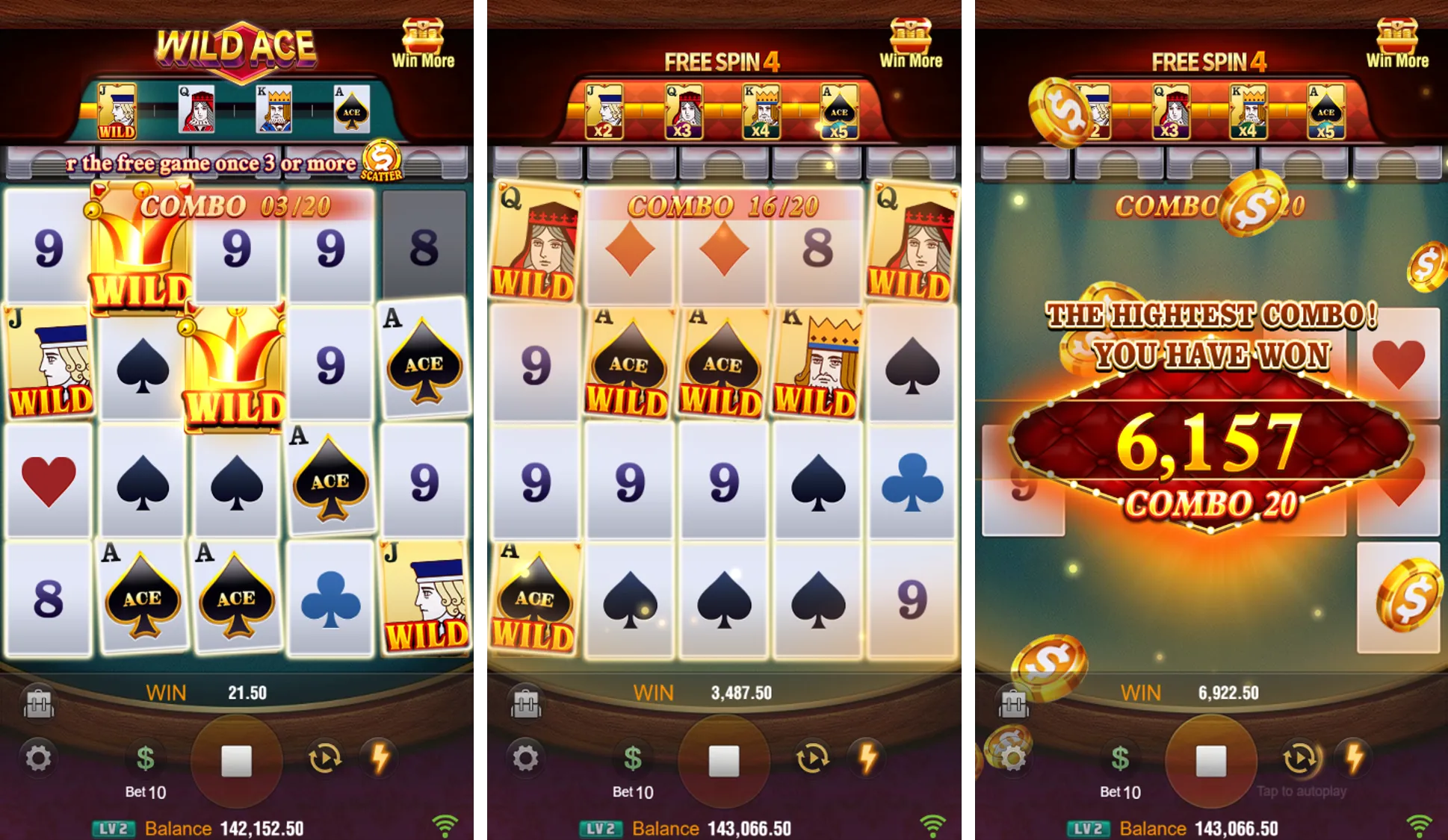 WILD ACE game interface screenshot 2